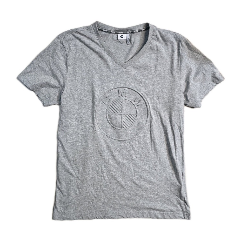 BMW T-Shirt Men's Size L‎ Gray Raised Logo